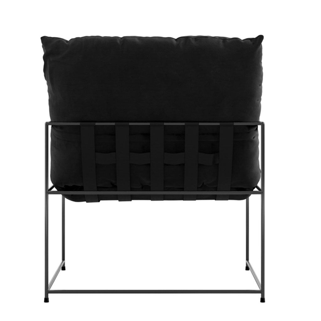 Velvet Occasional Chair With Metal Frame - Brook