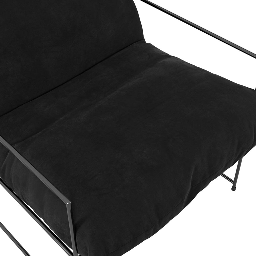 Velvet Occasional Chair With Metal Frame - Brook