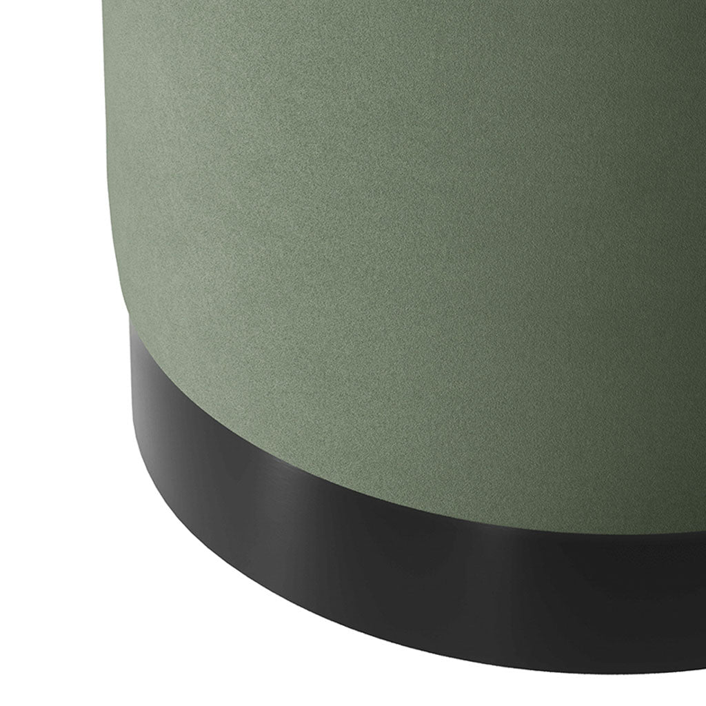 Velvet Pouffe 41.5cm Wide With Matt Black Base - Lara