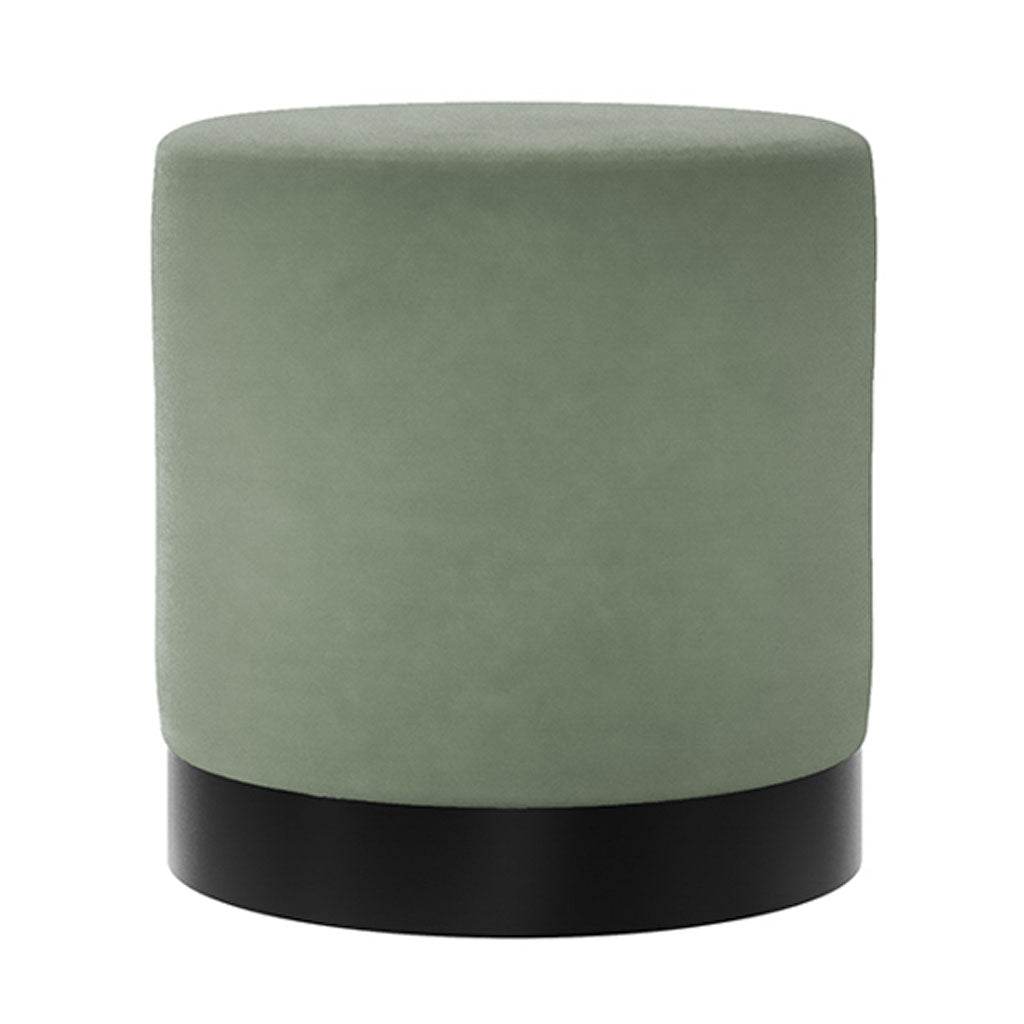 Velvet Pouffe 41.5cm Wide With Matt Black Base - Lara