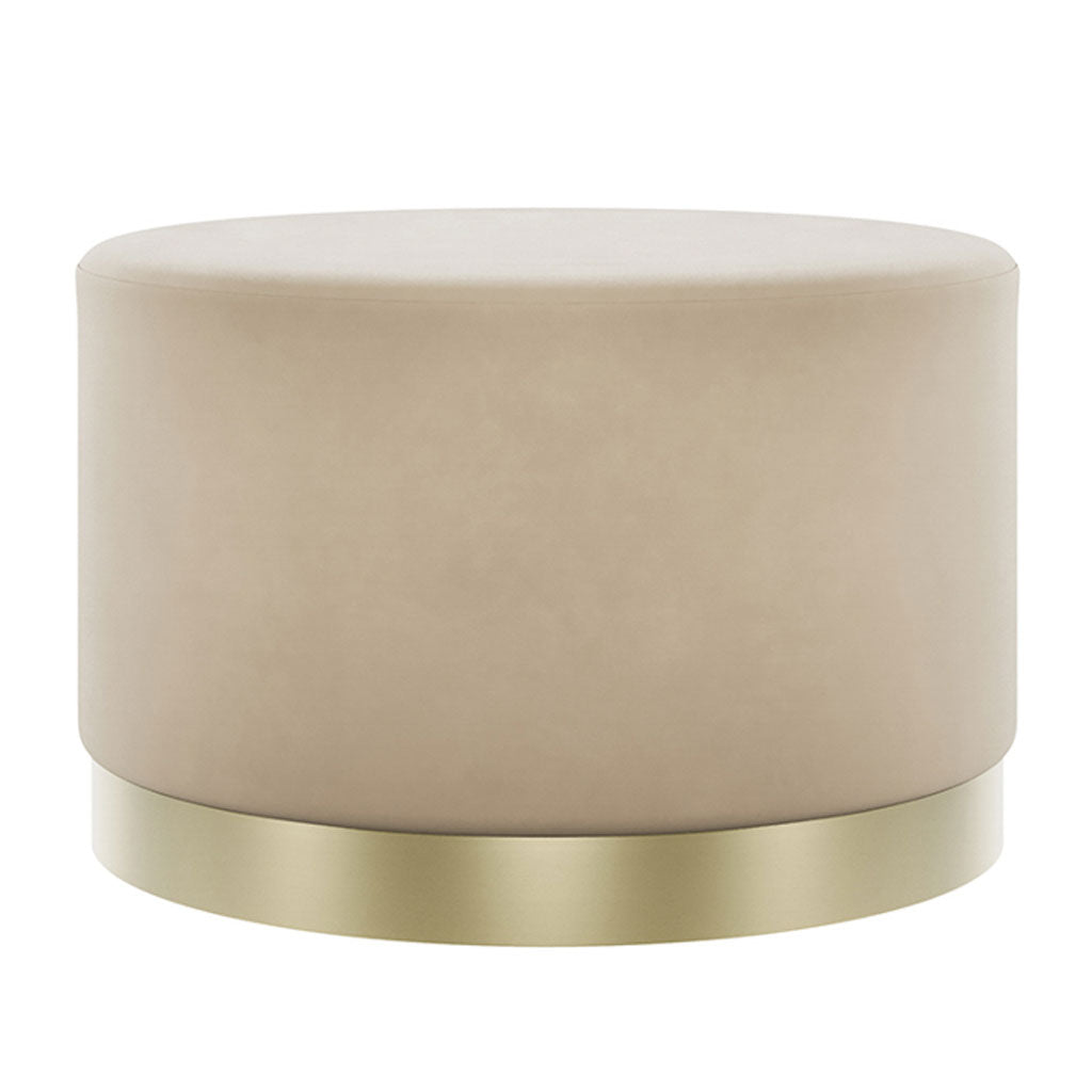 Velvet Pouffe 60.5cm Wide With Brushed Gold Base - Lara