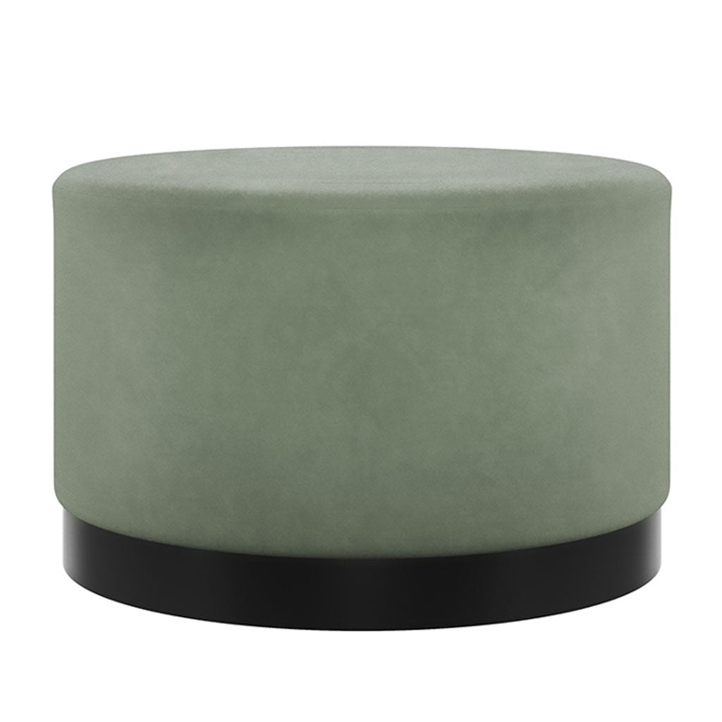 Velvet Pouffe 60.5cm Wide With Matt Black Base - Lara