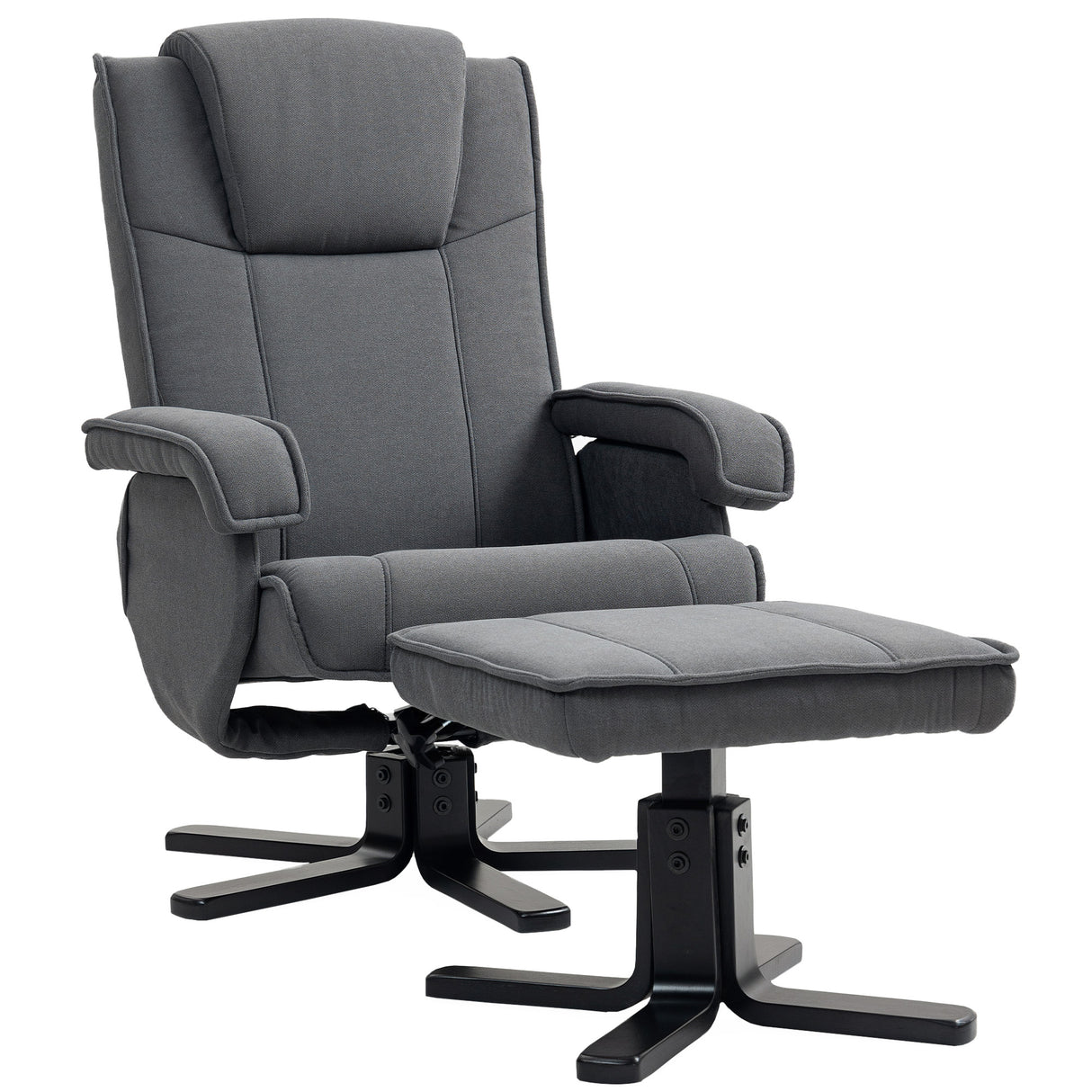 Velvet Recliner Chair 67cm Wide With Footstool - Velmora