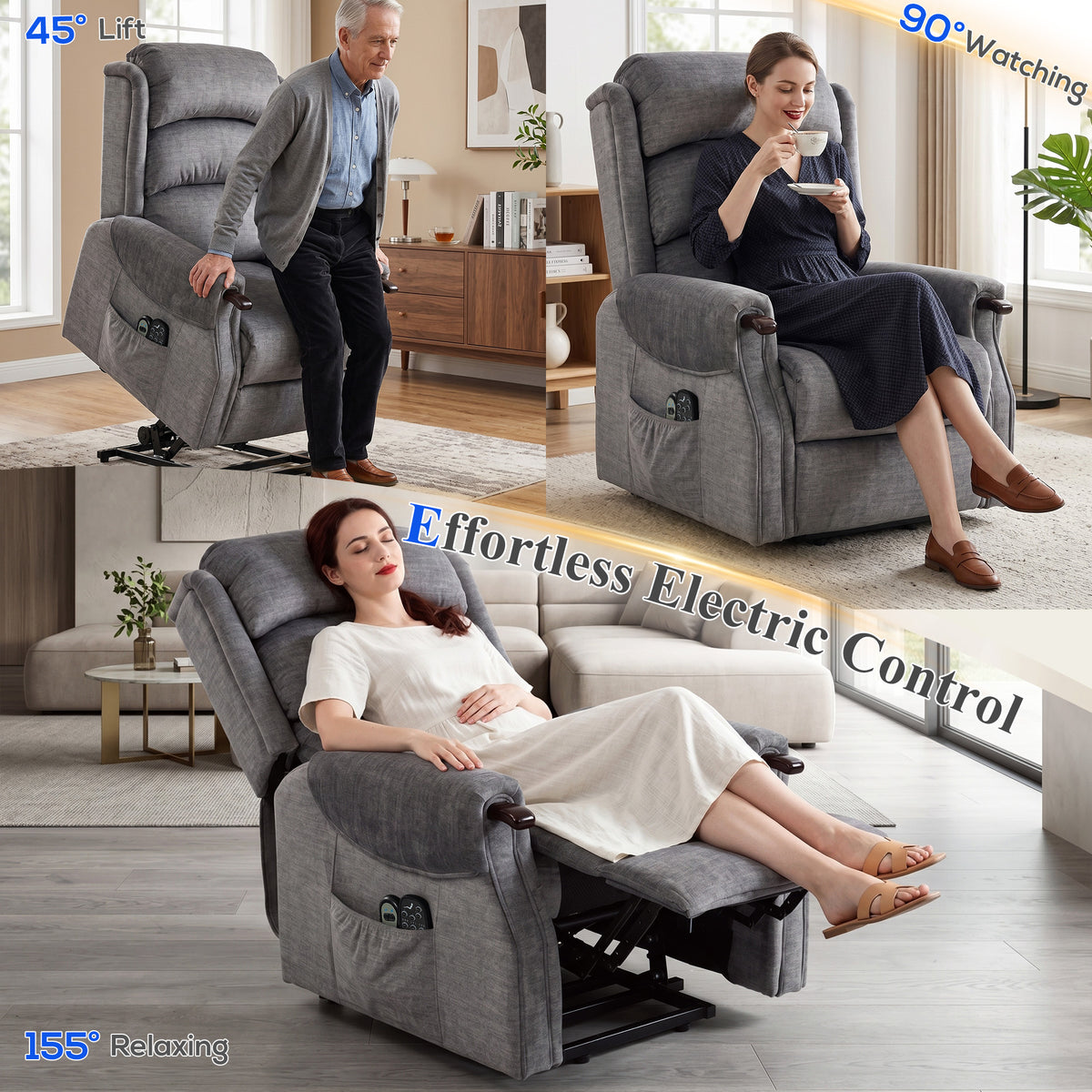 Velvet Recliner Chair 79cm Wide With Footrest - Velmora