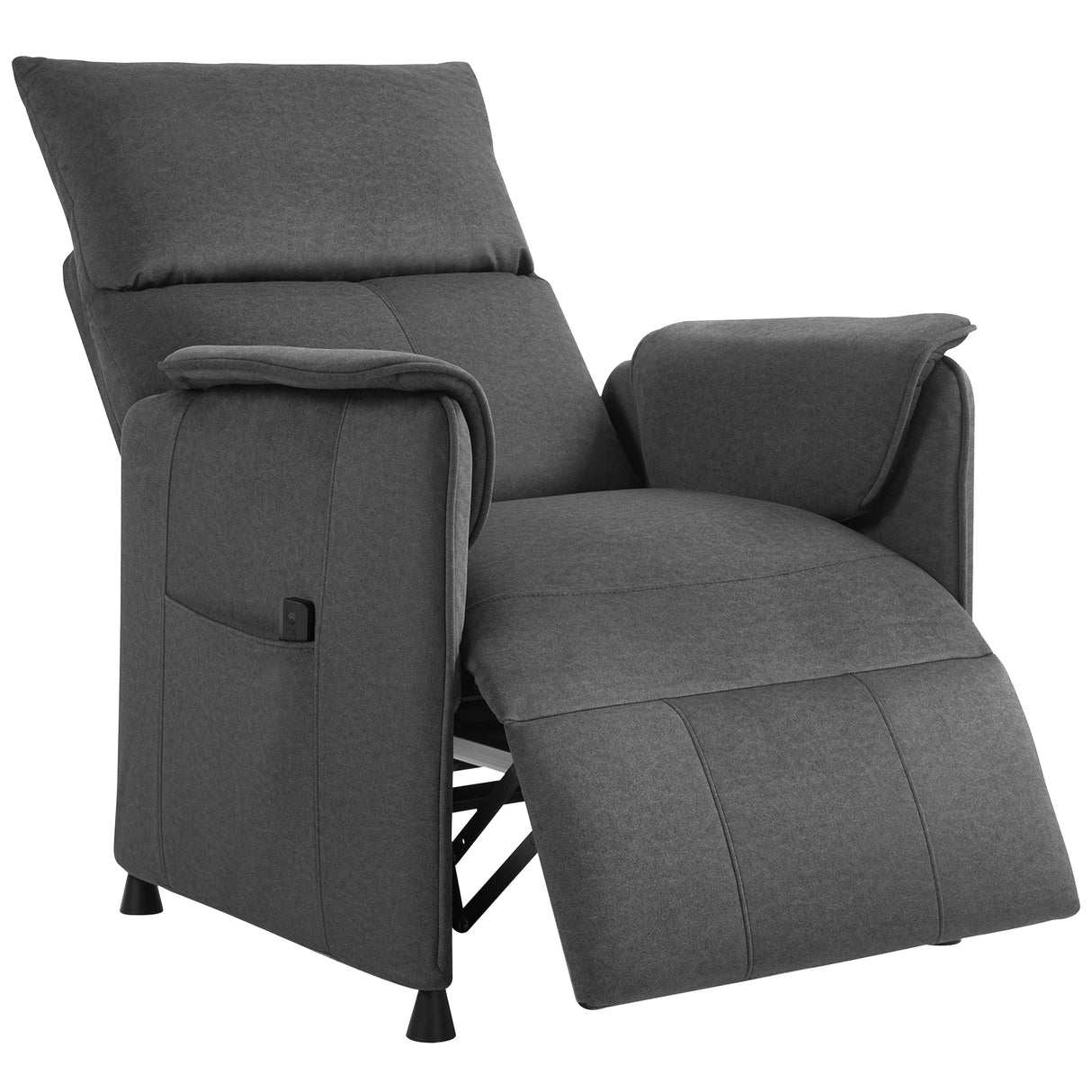 Velvet Recliner Chair 80cm Wide With Footrest - Velmora