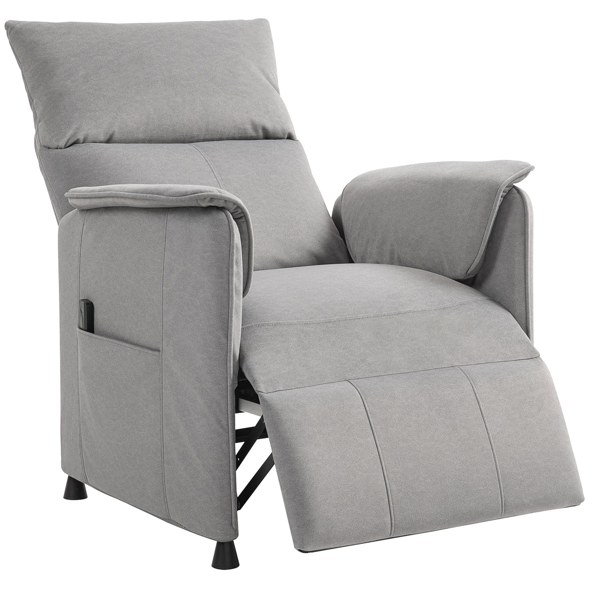 Velvet Recliner Chair 80cm Wide With Footrest - Velmora