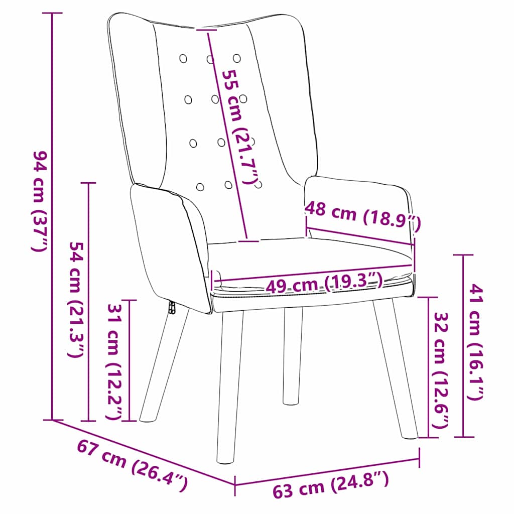 Velvet Relaxing Accent Chair 63cm Wide - Vantage Home