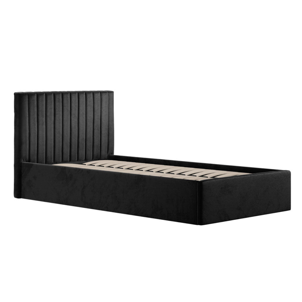 Velvet Single Ottoman Storage Bed - Berlin