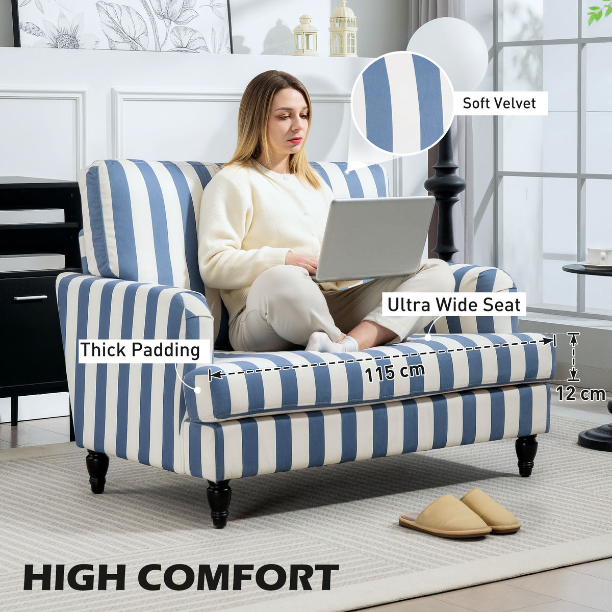 Velvet Single Sofa Armchair 115cm Wide - Velmora