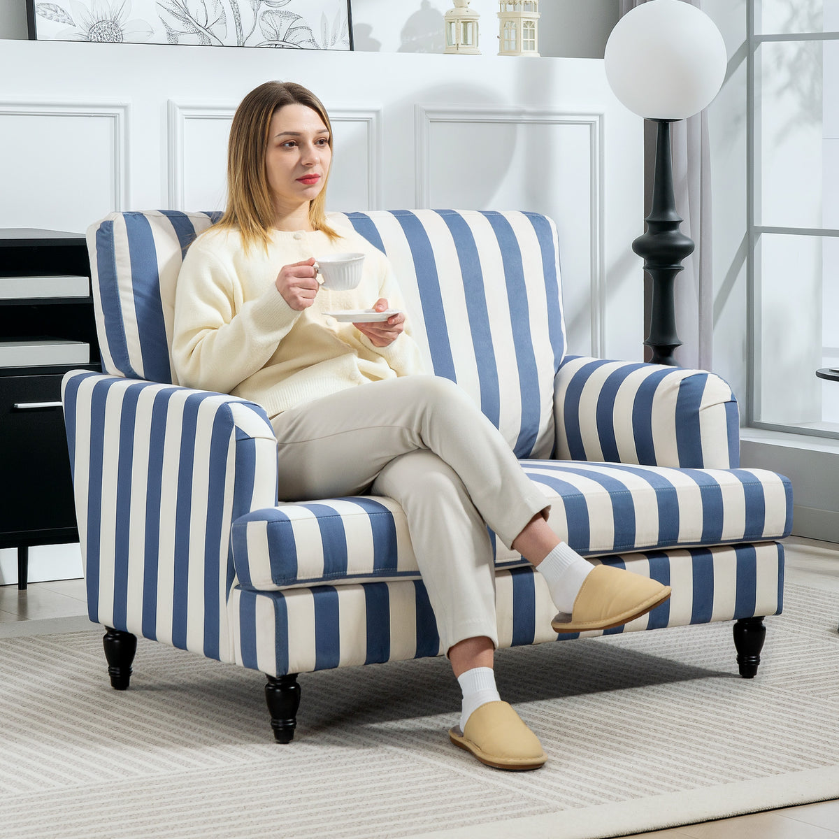 Velvet Single Sofa Armchair 115cm Wide - Velmora
