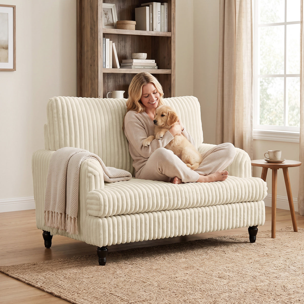 Velvet Single Sofa Armchair 115cm Wide - Velmora