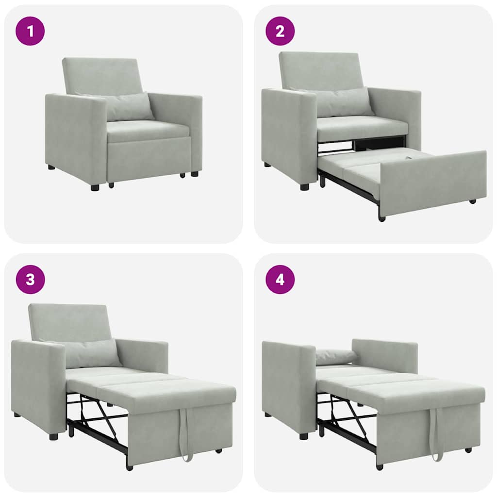 Velvet Sofa Bed 1 Seater 90cm Wide - Vantage Home