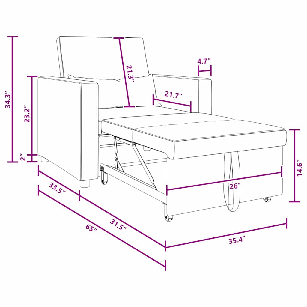 Velvet Sofa Bed 1 Seater 90cm Wide - Vantage Home