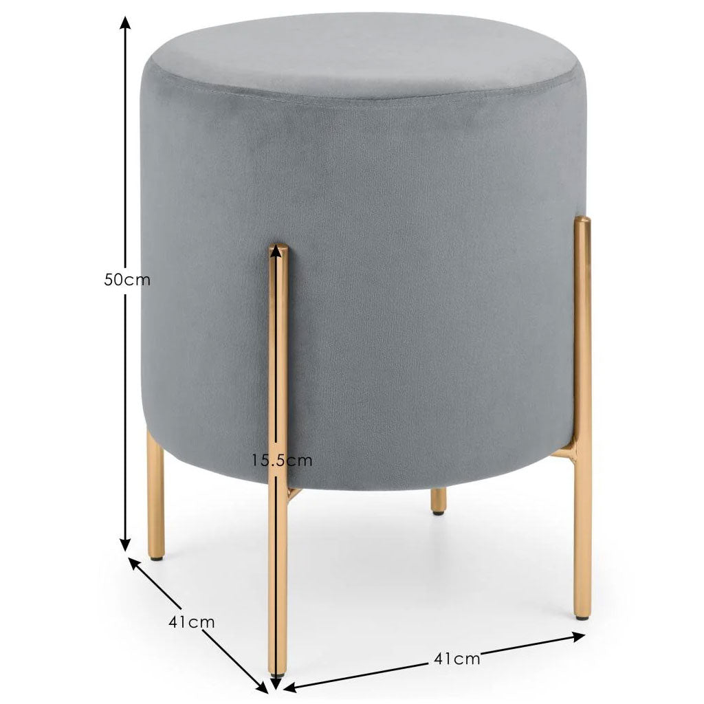 Velvet Stool With Gold Legs - Harrogate
