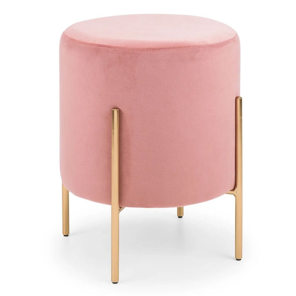 Velvet Stool With Gold Legs - Harrogate