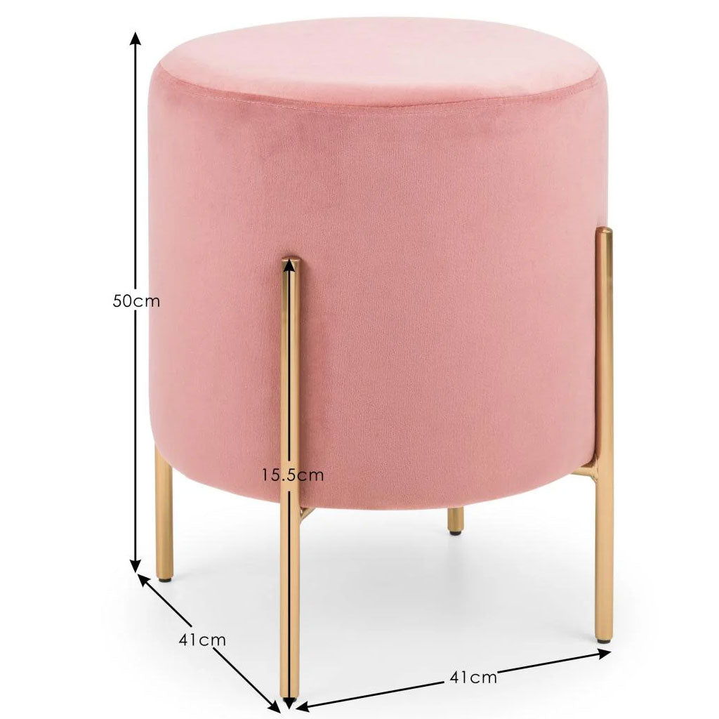 Velvet Stool With Gold Legs - Harrogate