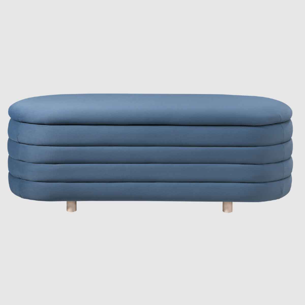 Velvet Storage Ottoman 124cm Wide - Ripple
