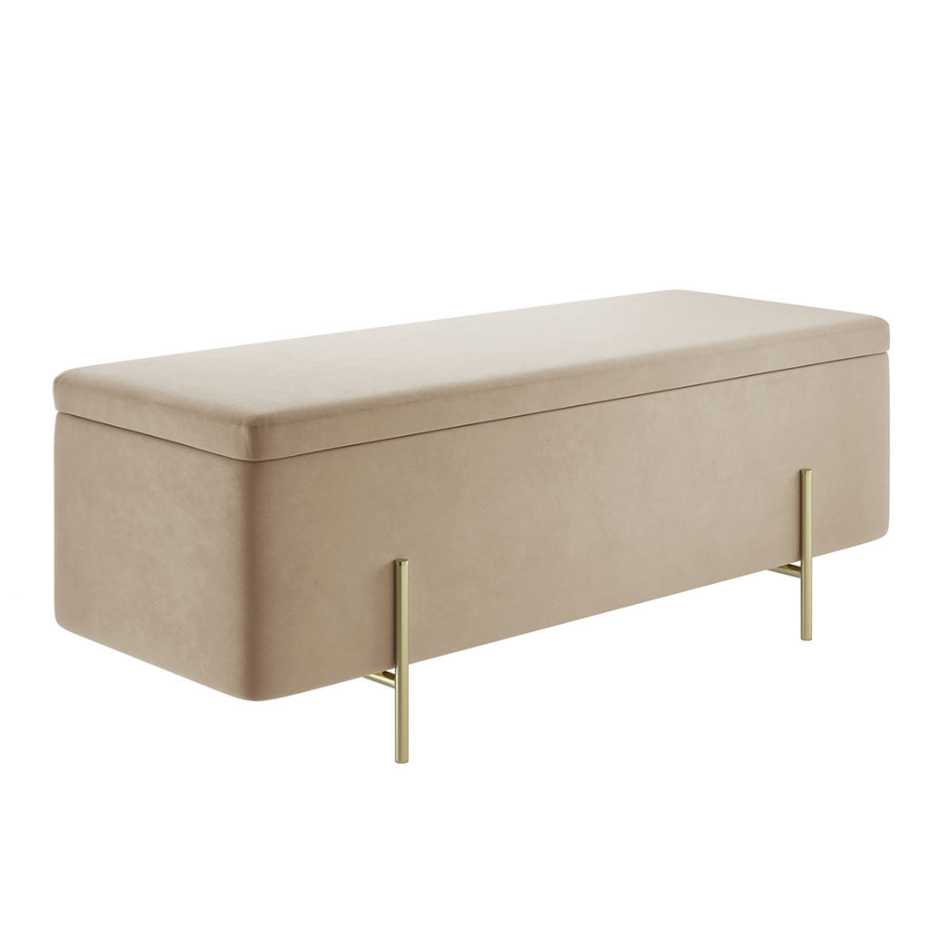 Velvet Storage Ottoman - Lola