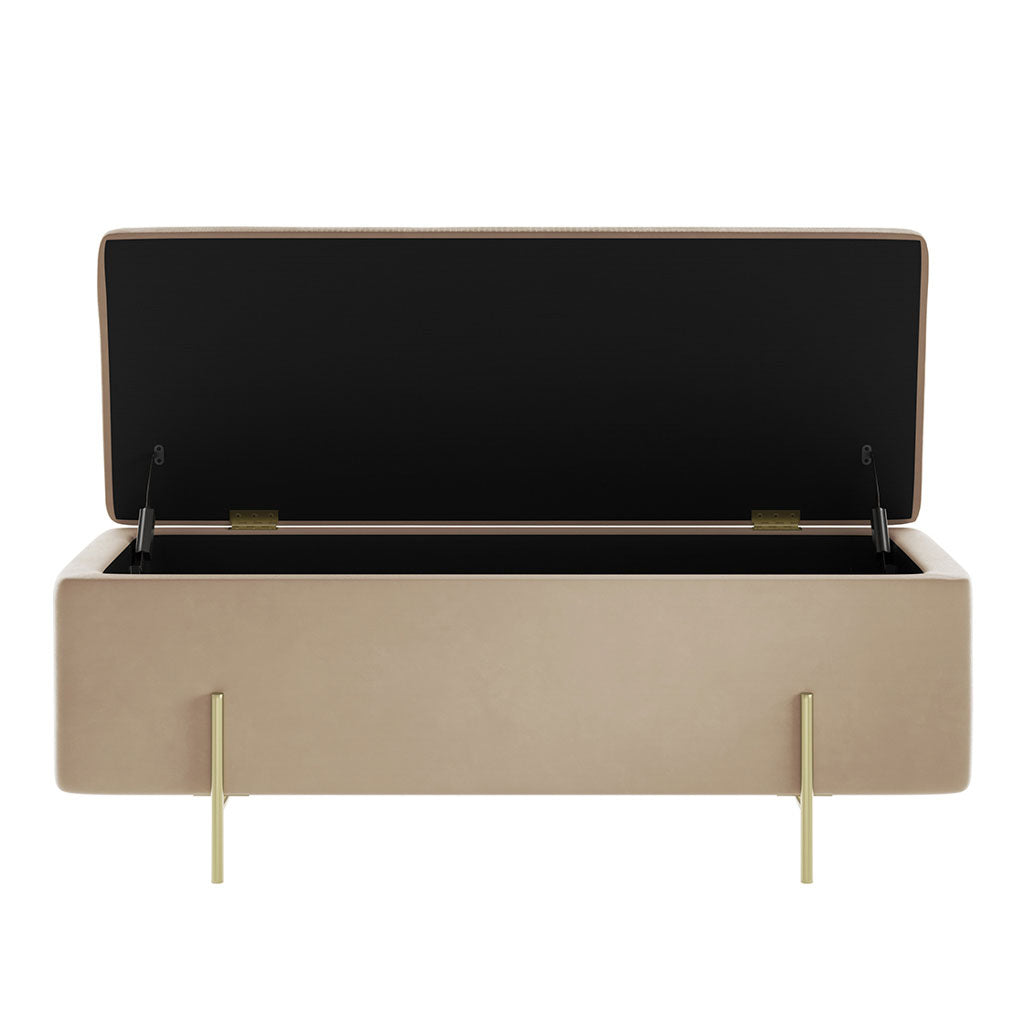 Velvet Storage Ottoman - Lola