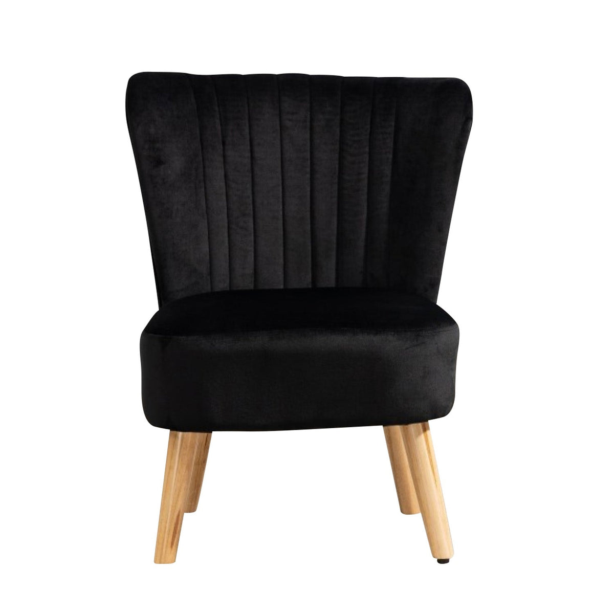 Velvet Tub Chair 60cm Wide With Wooden Legs - Kensington Home