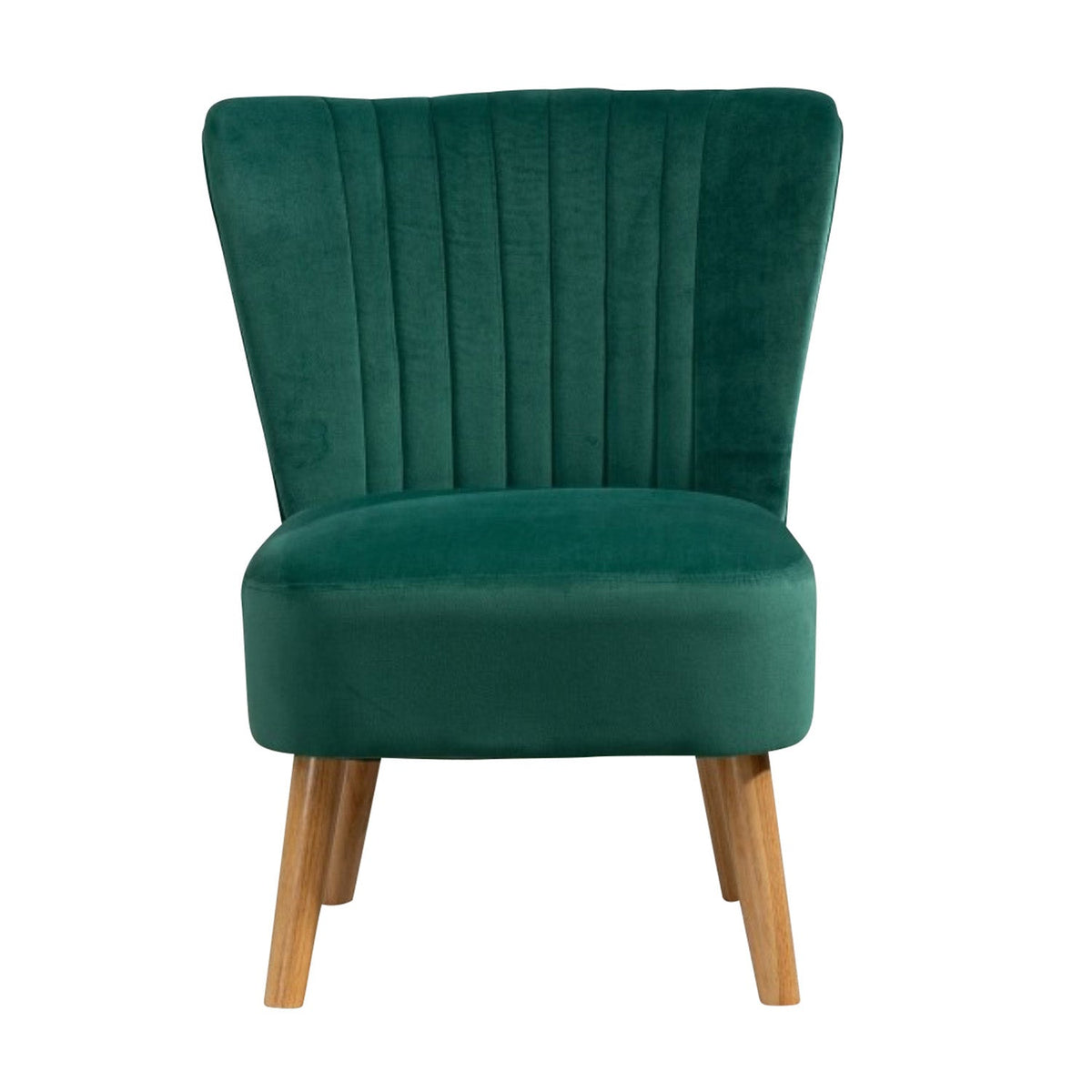 Velvet Tub Chair 60cm Wide With Wooden Legs - Kensington Home