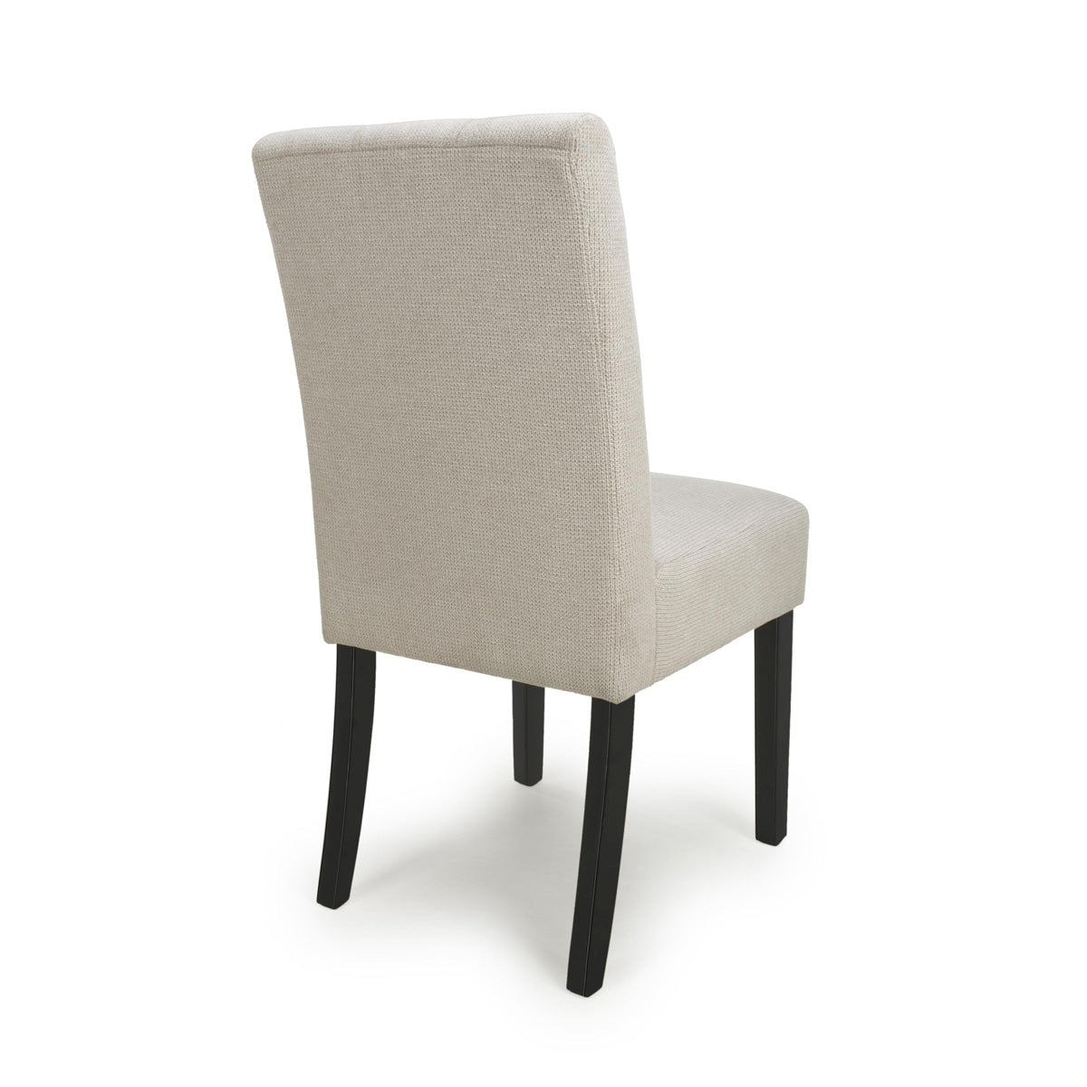 Waffle Flax Effect Fabric Dining Chairs in Set Of 2 With Black Legs - Moseley