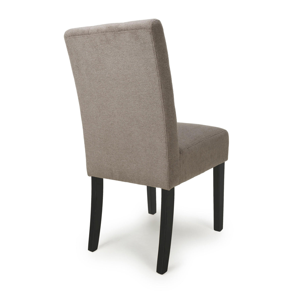 Waffle Flax Effect Fabric Dining Chairs in Set Of 2 With Black Legs - Moseley