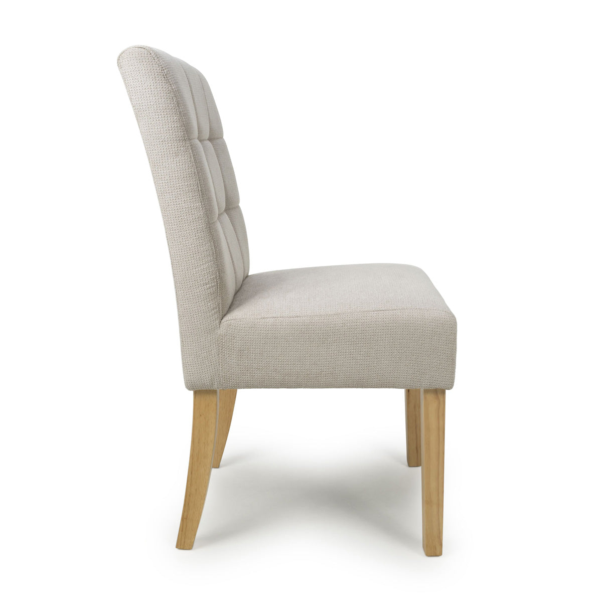 Waffle Flax Effect Fabric Dining Chairs in Set Of 2 With Natural Legs - Moseley
