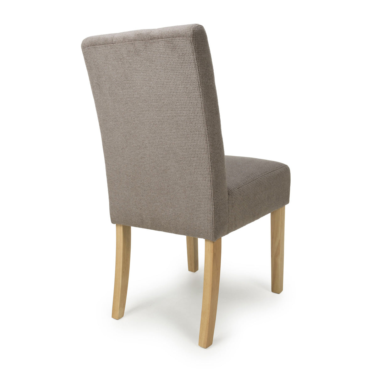 Waffle Flax Effect Fabric Dining Chairs in Set Of 2 With Natural Legs - Moseley