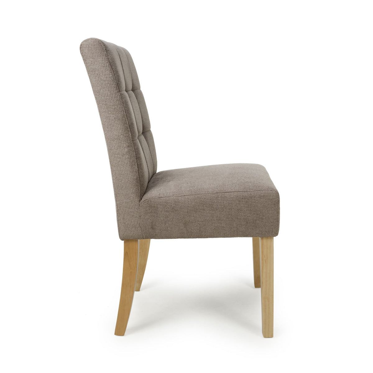 Waffle Flax Effect Fabric Dining Chairs in Set Of 2 With Natural Legs - Moseley