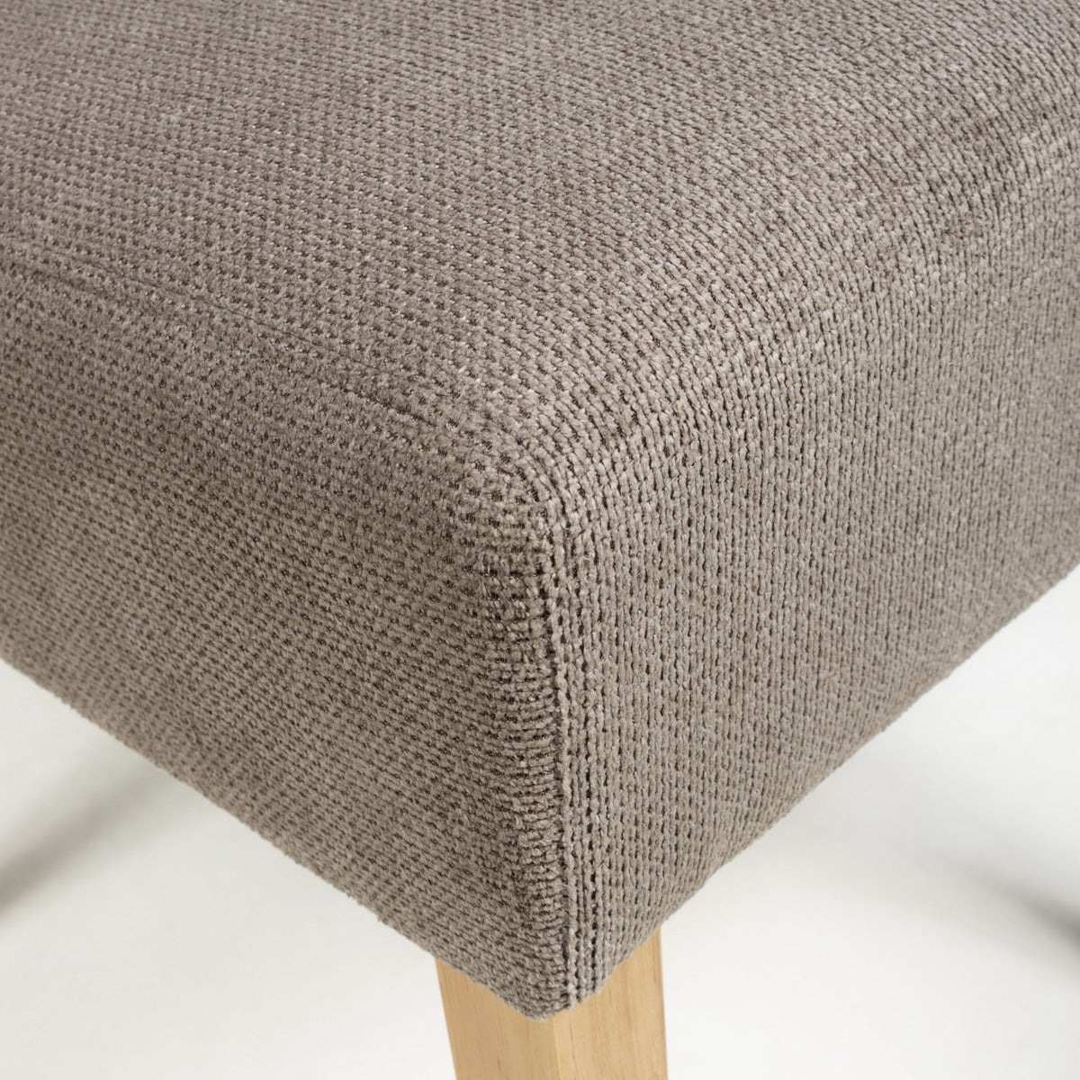 Waffle Flax Effect Fabric Dining Chairs in Set Of 2 With Natural Legs - Moseley