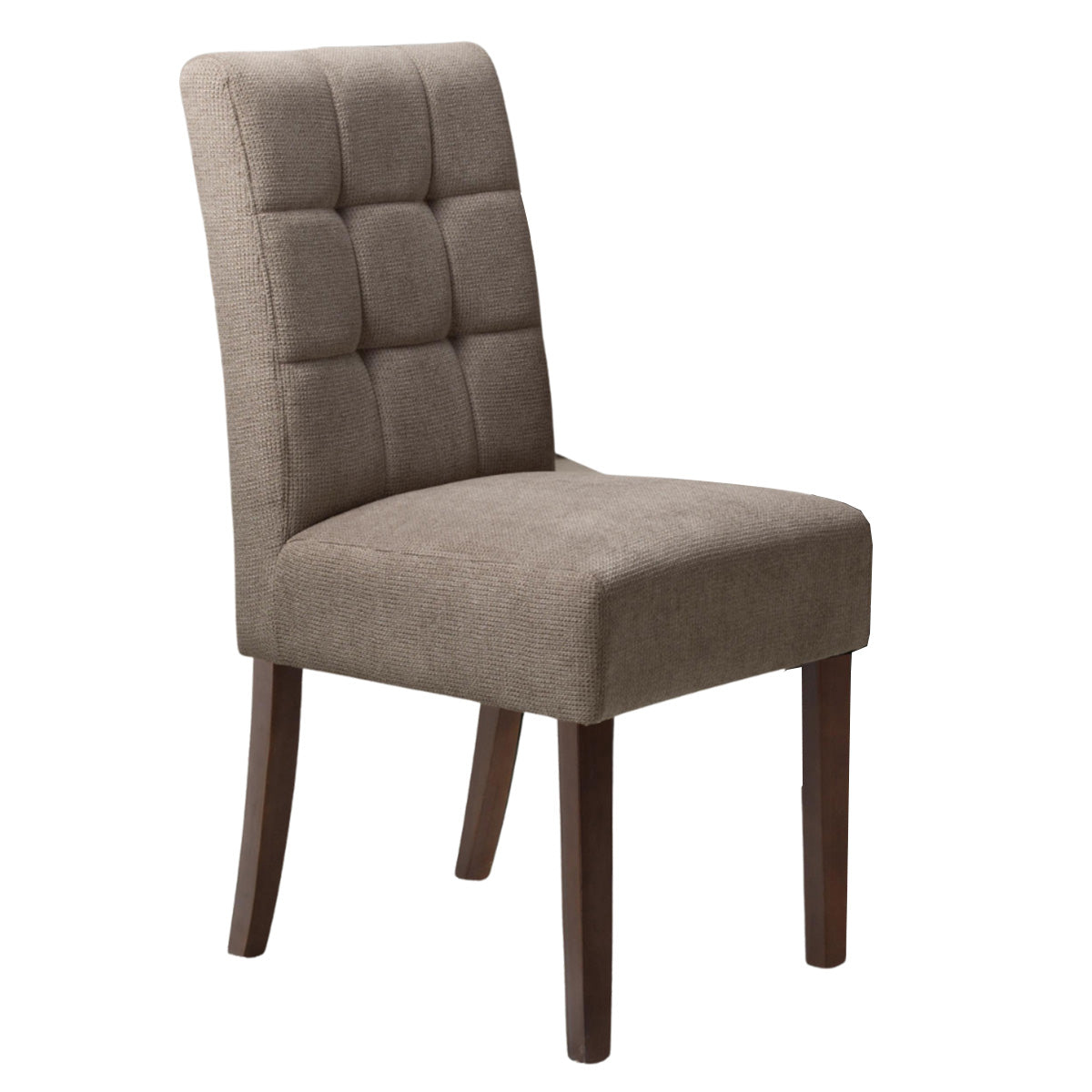 Waffle Flax Effect Fabric Dining Chairs in Set Of 2 With Walnut Legs - Moseley