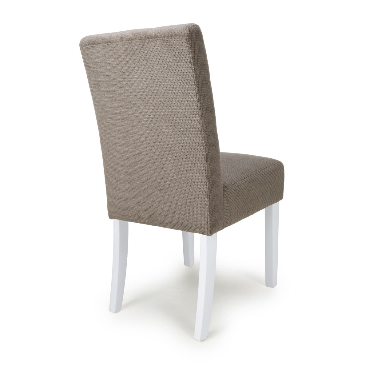 Waffle Flax Effect Fabric Dining Chairs in Set Of 2 With White Legs - Moseley