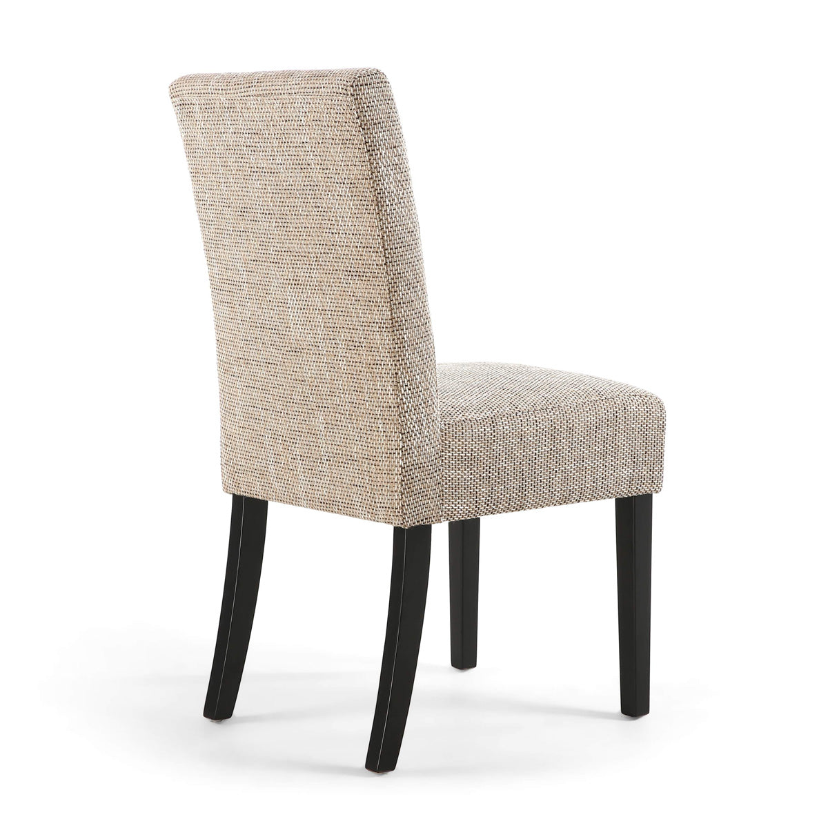 Waffle Tweed Fabric Dining Chairs in Set Of 2 With Black Legs - Moseley