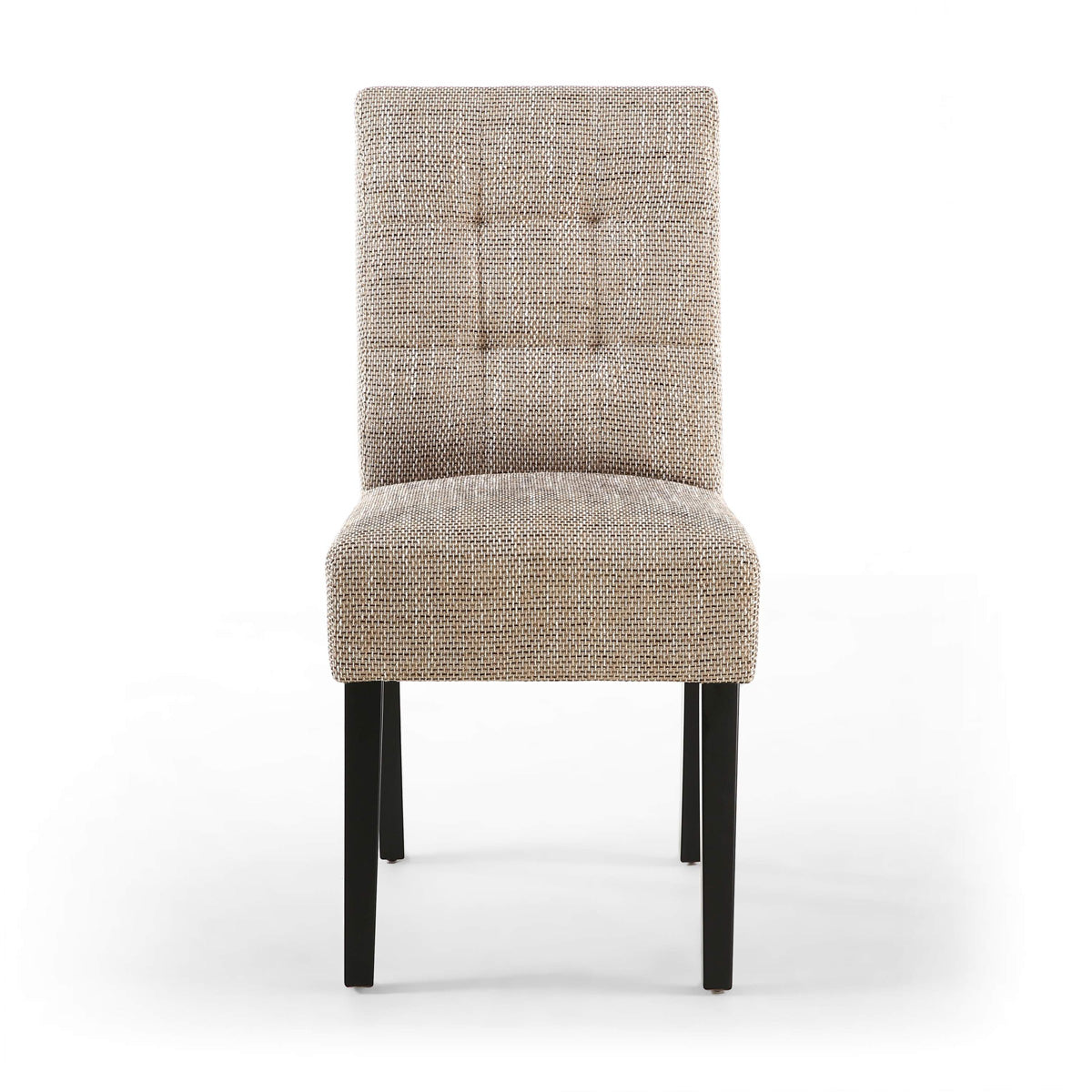 Waffle Tweed Fabric Dining Chairs in Set Of 2 With Black Legs - Moseley