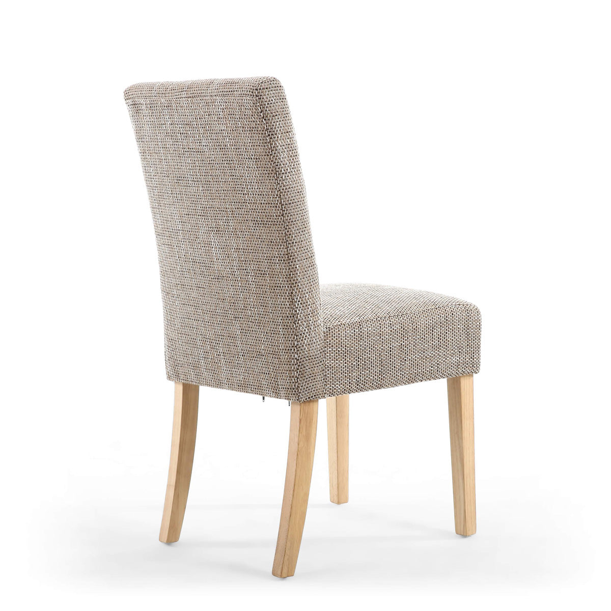 Waffle Tweed Fabric Dining Chairs in Set Of 2 With Natural Legs - Moseley