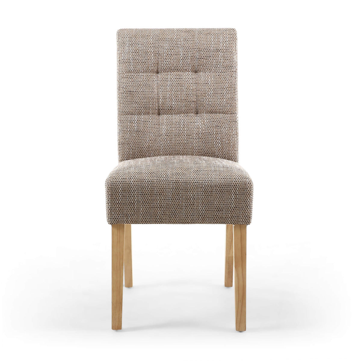 Waffle Tweed Fabric Dining Chairs in Set Of 2 With Natural Legs - Moseley