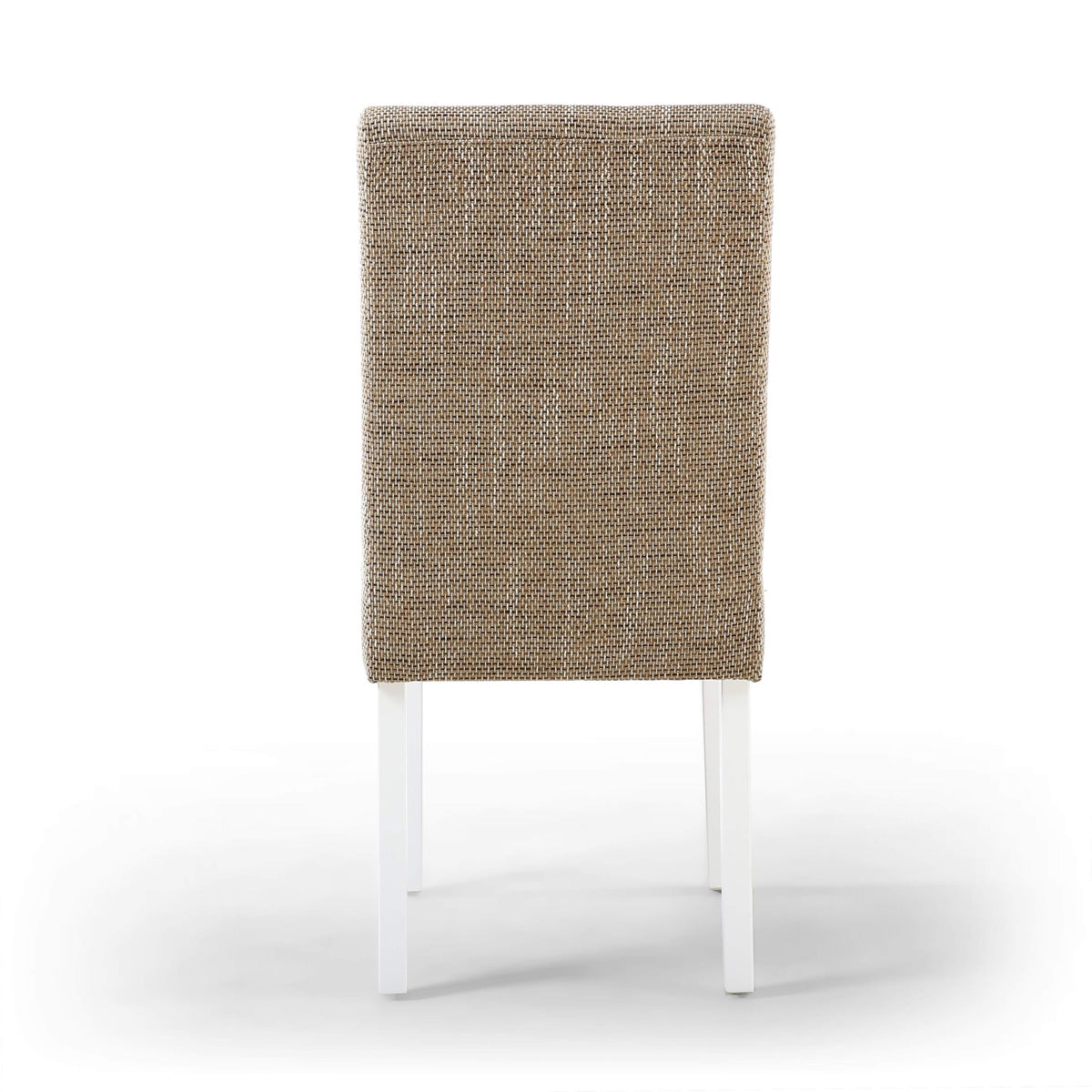 Waffle Tweed Fabric Dining Chairs in Set Of 2 With White Legs - Moseley