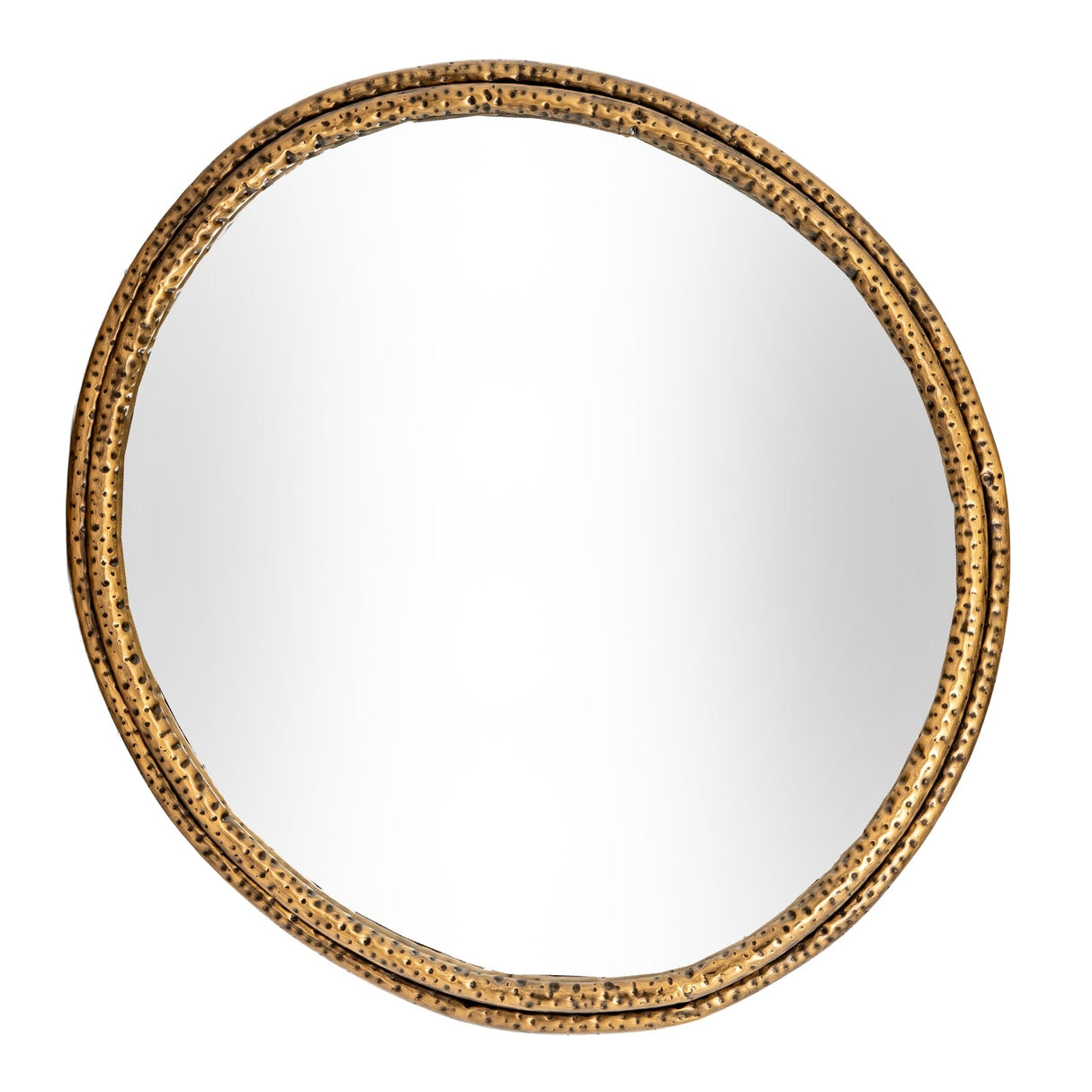 Wall Mirror Large In Gold Dimpled Frame - Nahla