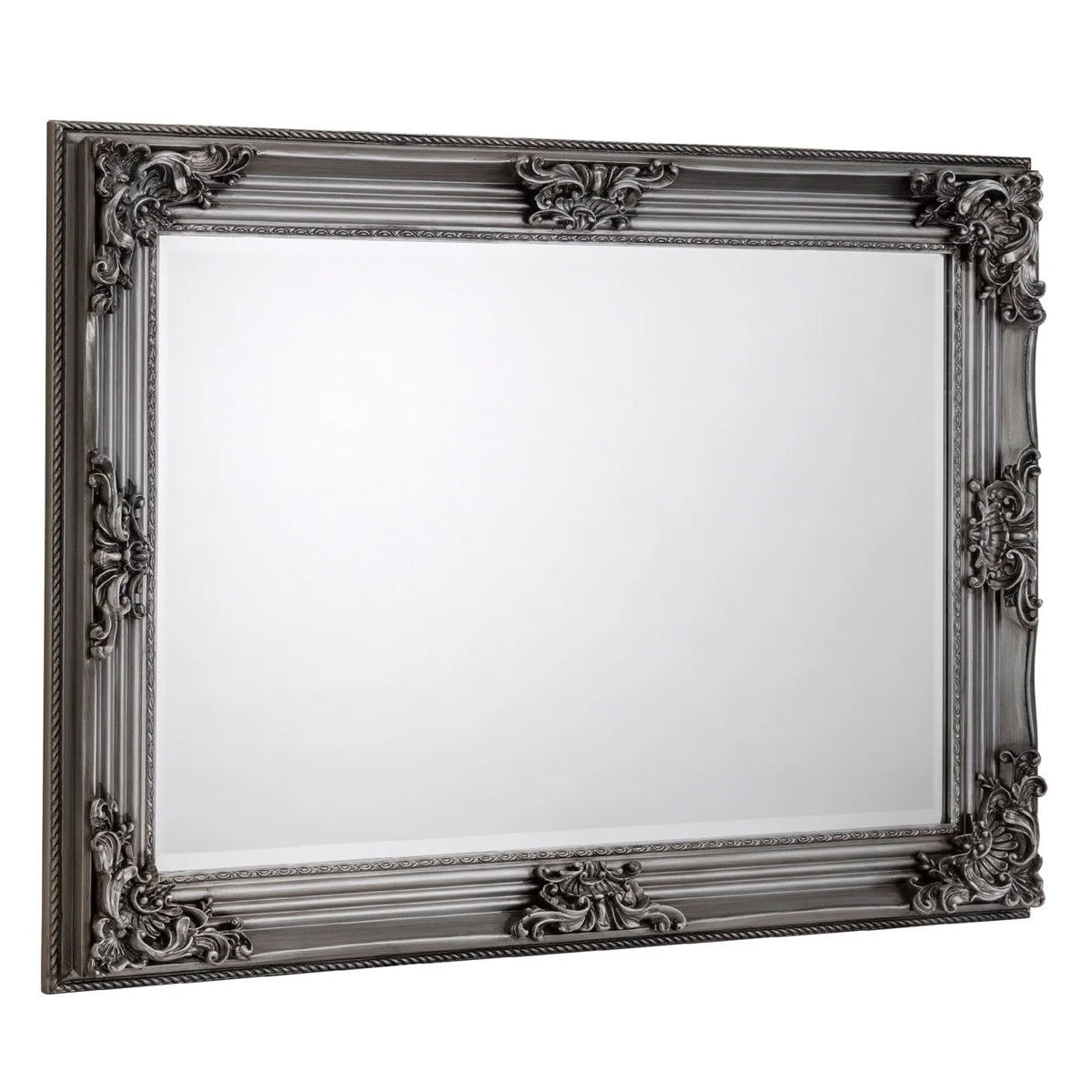 Wall Mirror Rectangular With Wooden Frame - Rococo