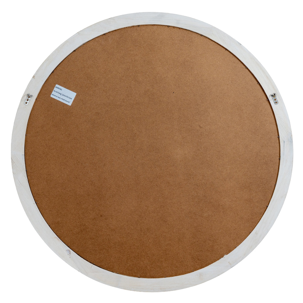 Wall Mirror Round Window Design In Washed Wooden Frame - Belfast