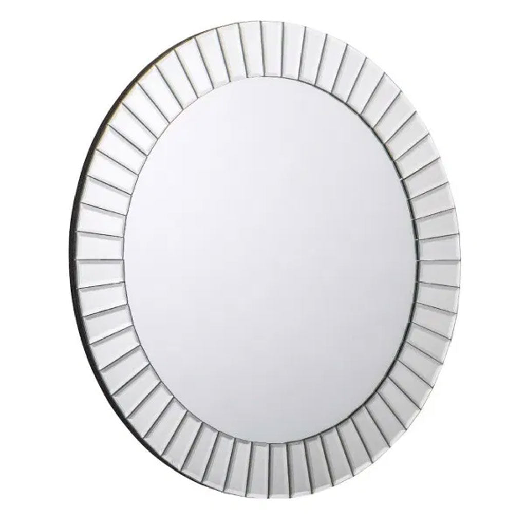 Wall Mirror Round With Wooden Frame - Sonata