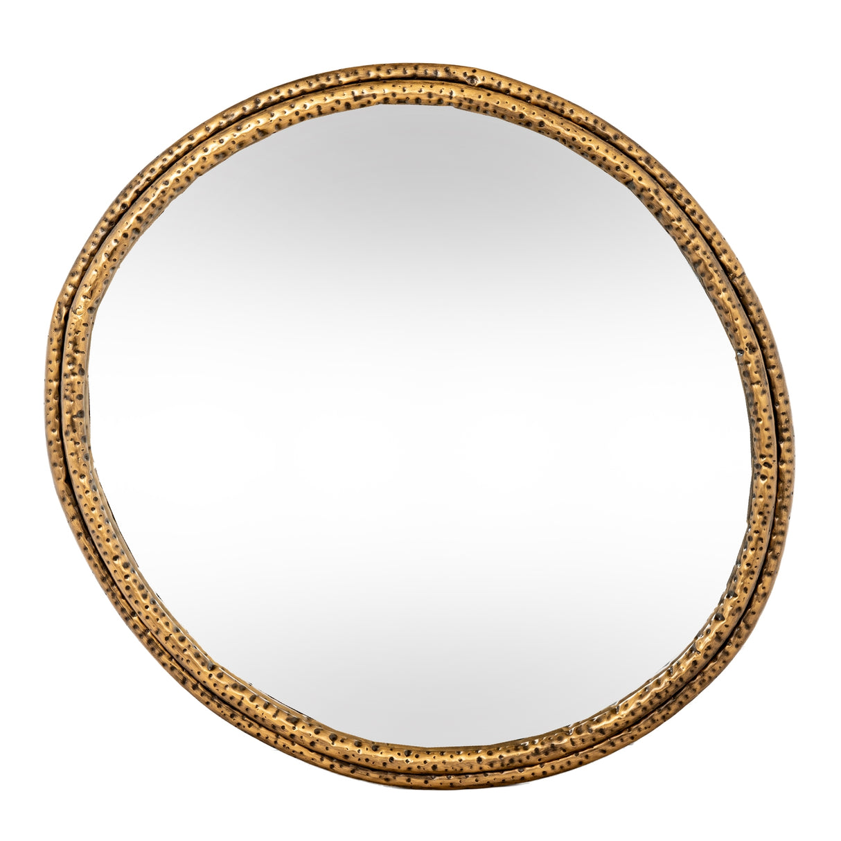 Wall Mirror Small In Gold Dimpled Frame - Nahla