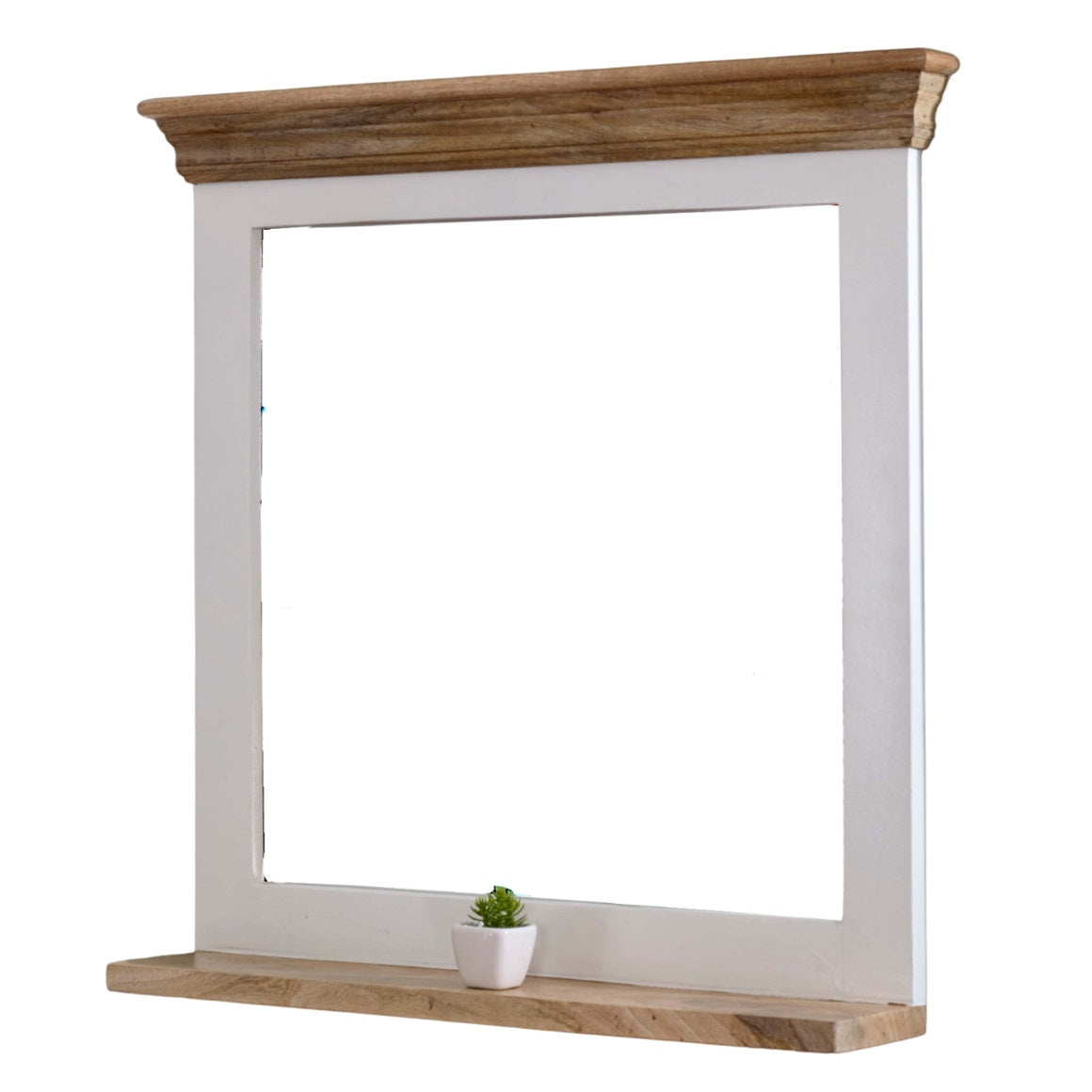 Wall Mirror With Solid Mango Wood Frame - Alfie