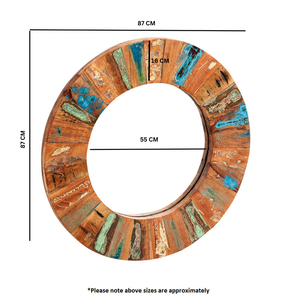 Wall Mirror With Solid Reclaimed Wood Frame - Coastal