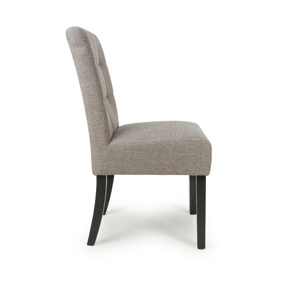 Weave Fabric Dining Chairs in Set Of 2 With Black Legs - Moseley