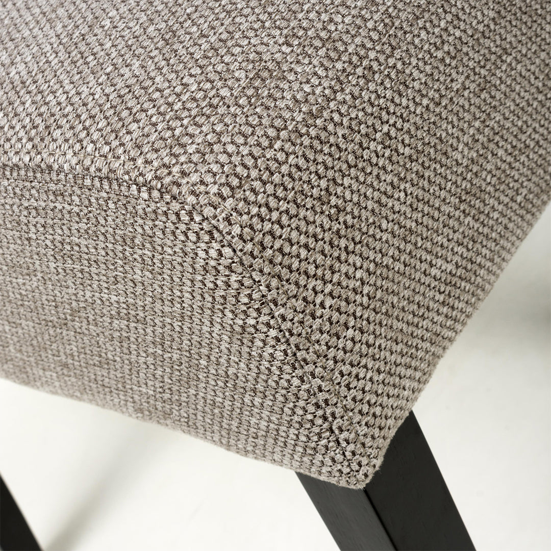 Weave Fabric Dining Chairs in Set Of 2 With Black Legs - Moseley