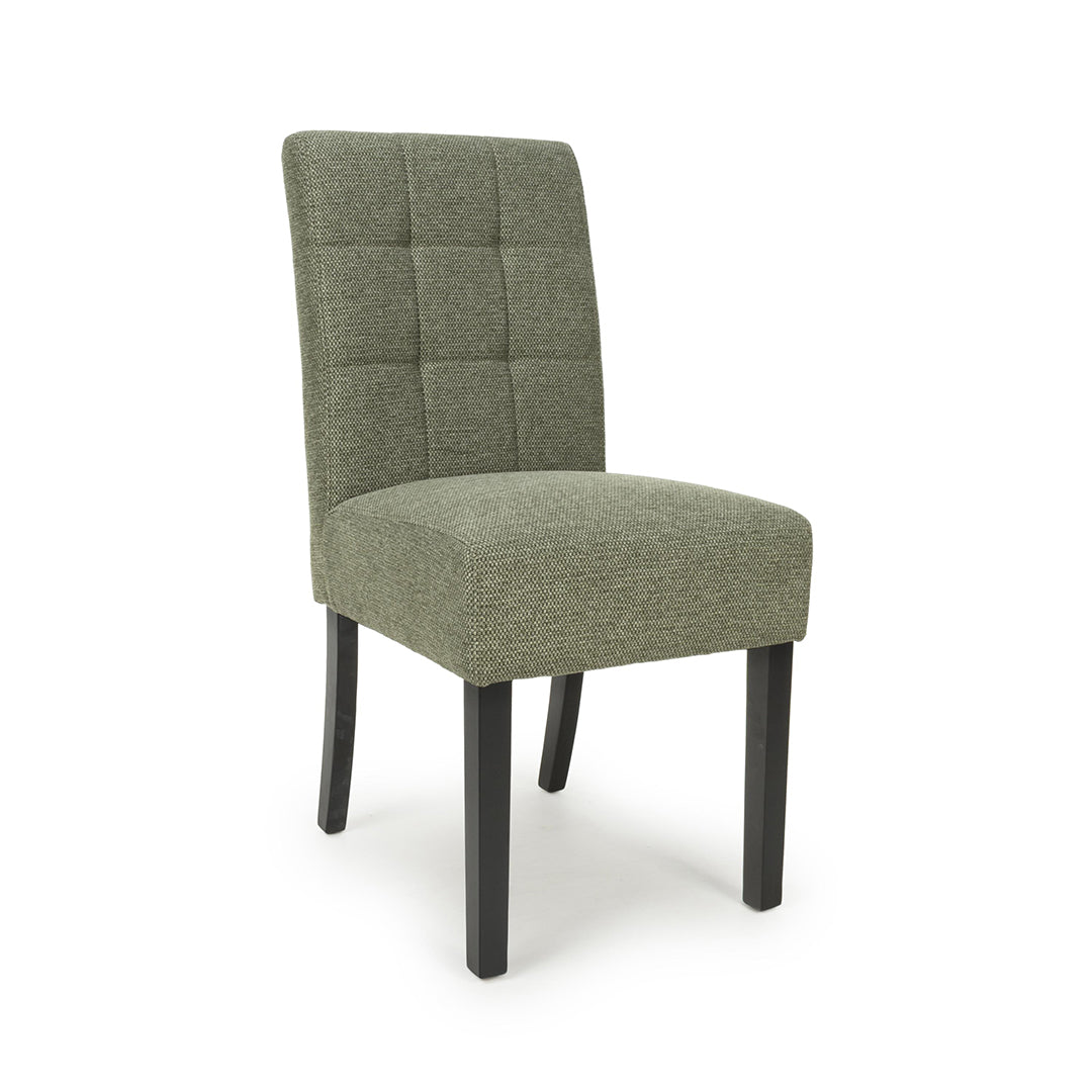 Weave Fabric Dining Chairs in Set Of 2 With Black Legs - Moseley