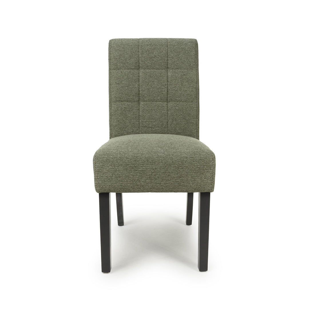 Weave Fabric Dining Chairs in Set Of 2 With Black Legs - Moseley