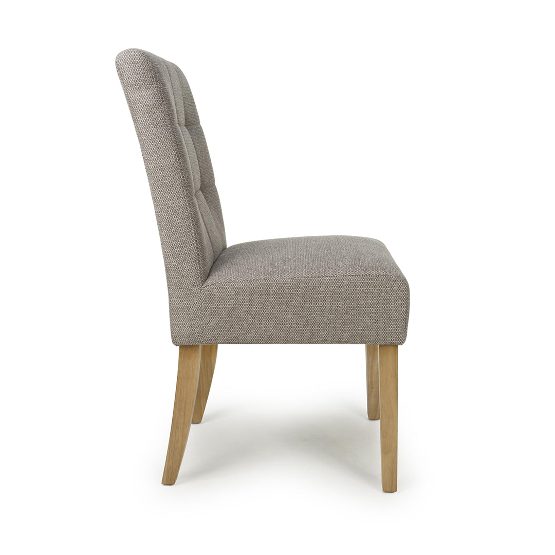 Weave Fabric Dining Chairs in Set Of 2 With Natural Legs - Moseley